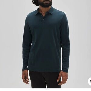 ROBERT BARAKETT THE BARAKETT LONG-SLEEVE POLO-night Teal. Size XXL